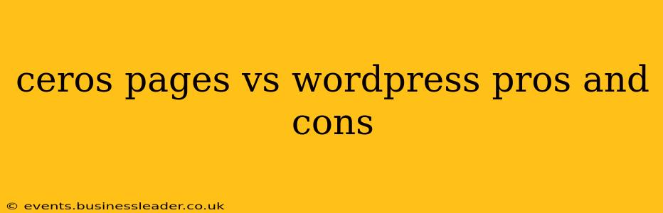 ceros pages vs wordpress pros and cons