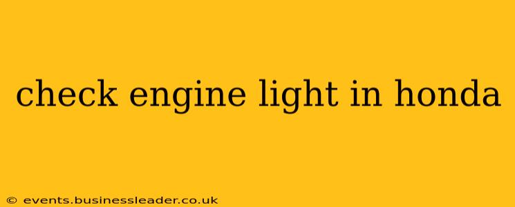 check engine light in honda