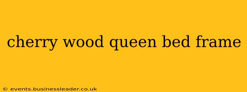 cherry wood queen bed frame