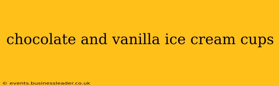 chocolate and vanilla ice cream cups