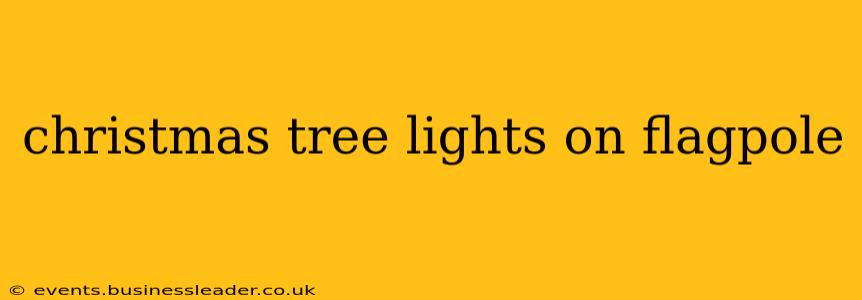 christmas tree lights on flagpole