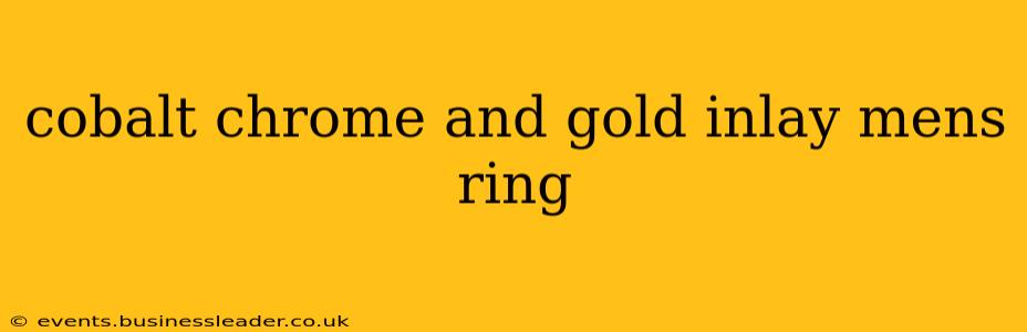 cobalt chrome and gold inlay mens ring