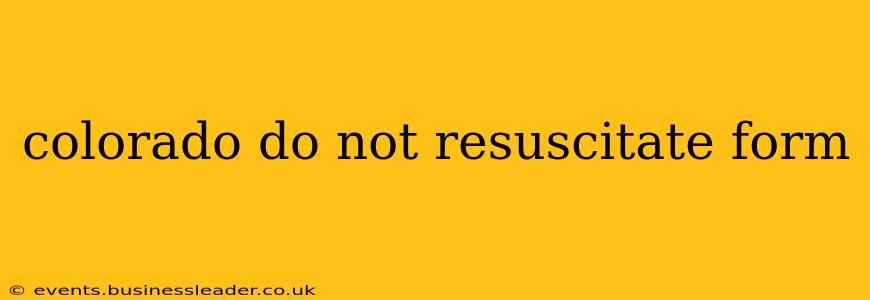 colorado do not resuscitate form