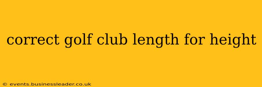 correct golf club length for height