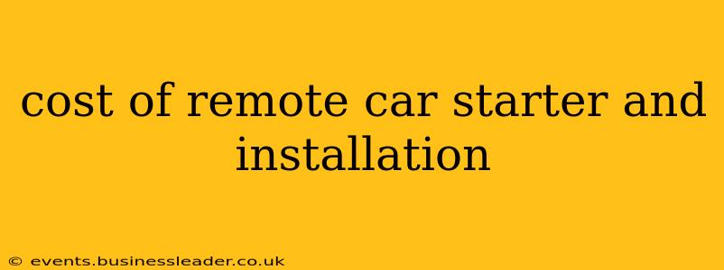 cost of remote car starter and installation