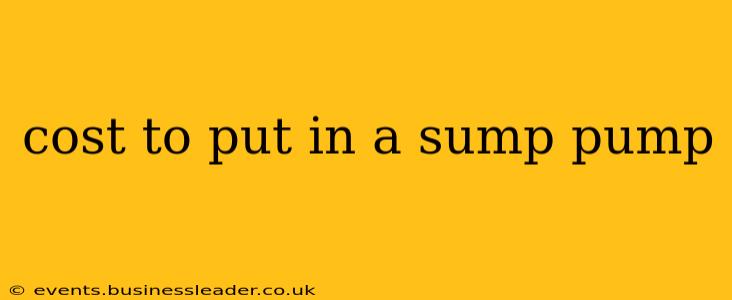 cost to put in a sump pump
