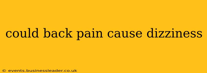 could back pain cause dizziness