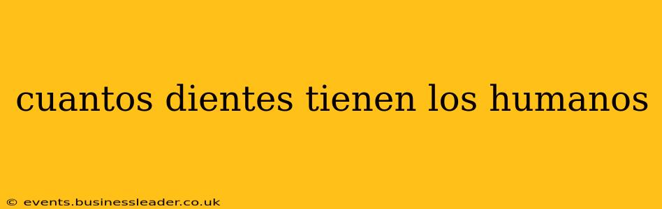 cuantos dientes tienen los humanos