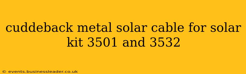 cuddeback metal solar cable for solar kit 3501 and 3532