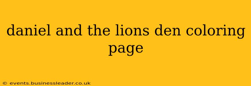 daniel and the lions den coloring page