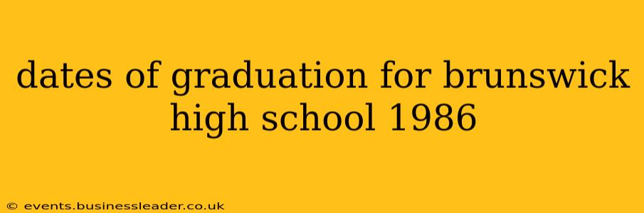 dates of graduation for brunswick high school 1986