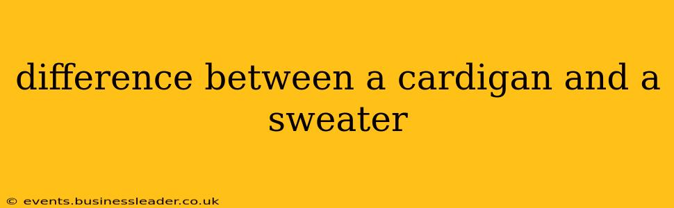 difference between a cardigan and a sweater