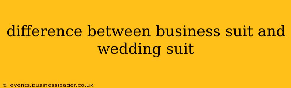 difference between business suit and wedding suit