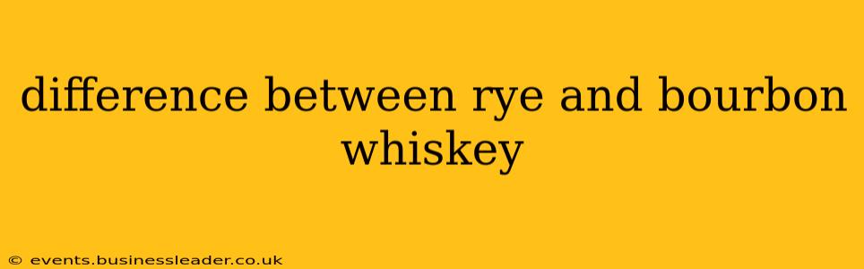 difference between rye and bourbon whiskey