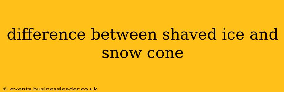 difference between shaved ice and snow cone