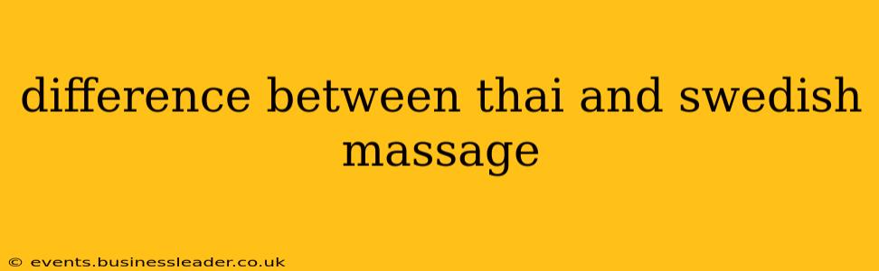 difference between thai and swedish massage