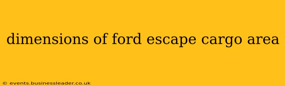 dimensions of ford escape cargo area