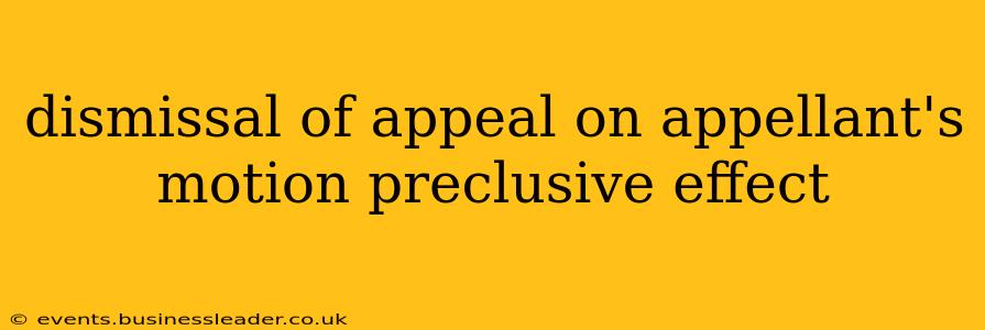 dismissal of appeal on appellant's motion preclusive effect