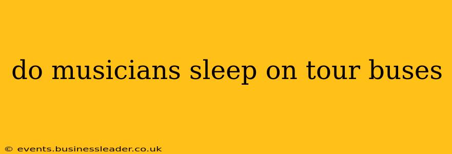 do musicians sleep on tour buses