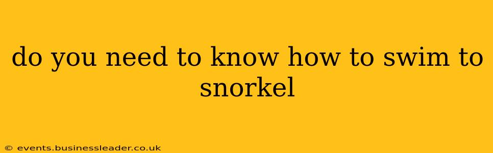 do you need to know how to swim to snorkel