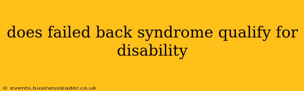does failed back syndrome qualify for disability