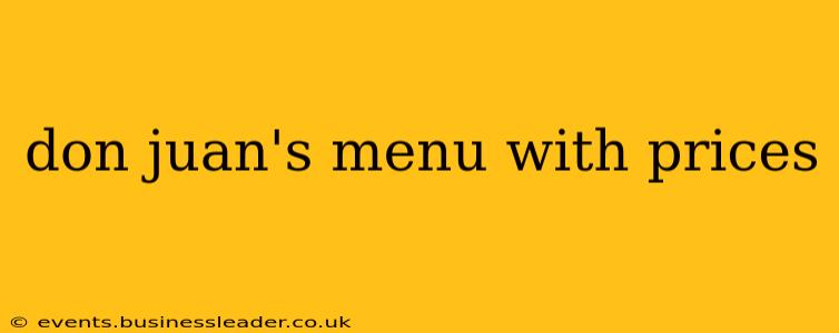 don juan's menu with prices