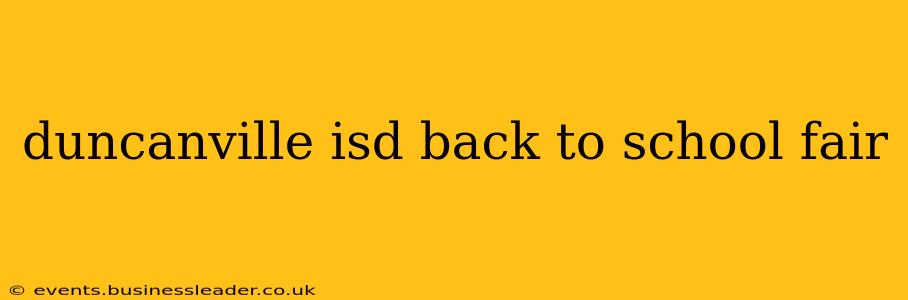 duncanville isd back to school fair