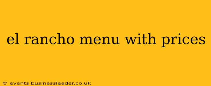 el rancho menu with prices