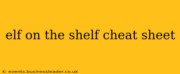 elf on the shelf cheat sheet