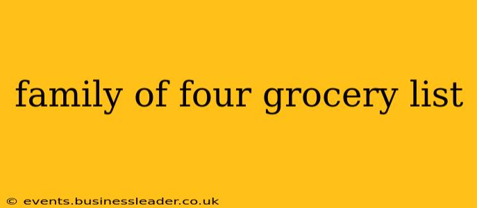 family of four grocery list