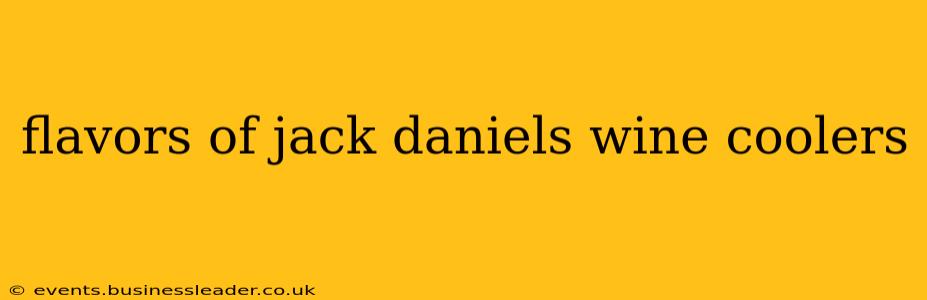 flavors of jack daniels wine coolers