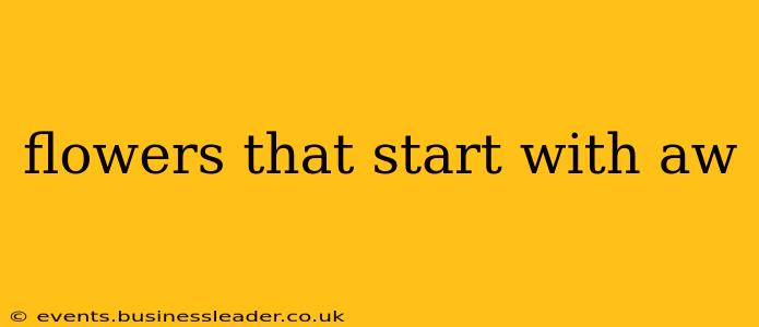 flowers that start with aw