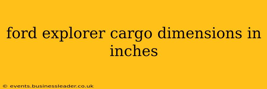 ford explorer cargo dimensions in inches