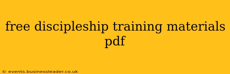 free discipleship training materials pdf