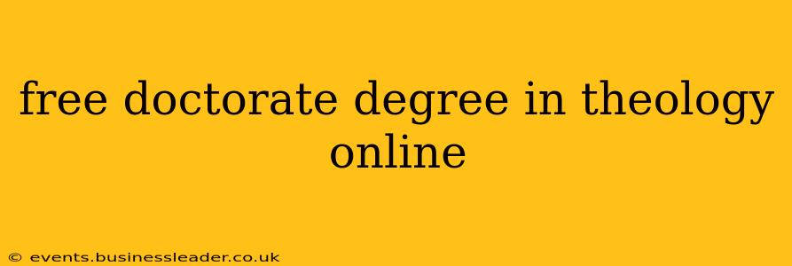free doctorate degree in theology online