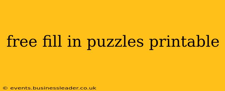 free fill in puzzles printable
