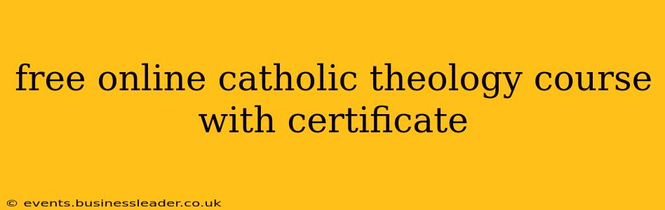 free online catholic theology course with certificate