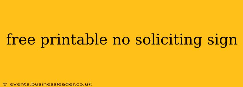 free printable no soliciting sign
