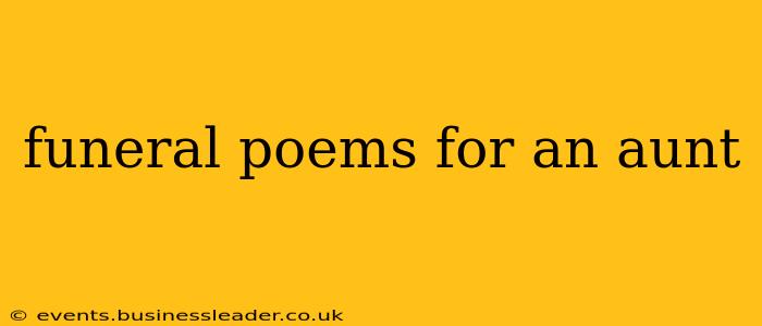 funeral poems for an aunt