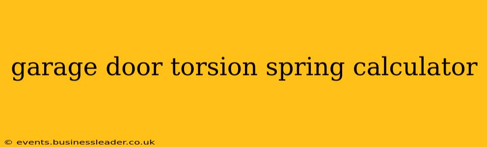 garage door torsion spring calculator