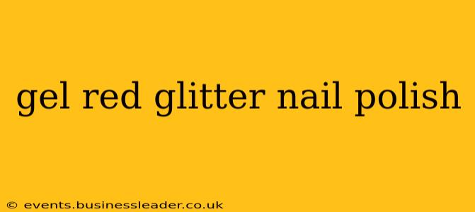 gel red glitter nail polish