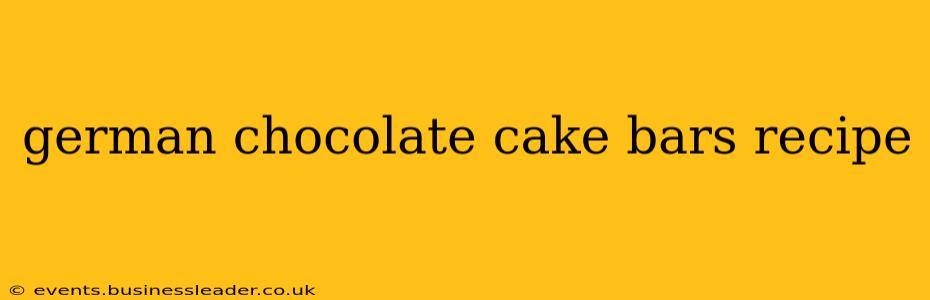 german chocolate cake bars recipe