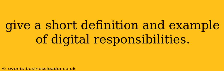 give a short definition and example of digital responsibilities.