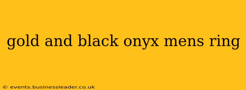gold and black onyx mens ring