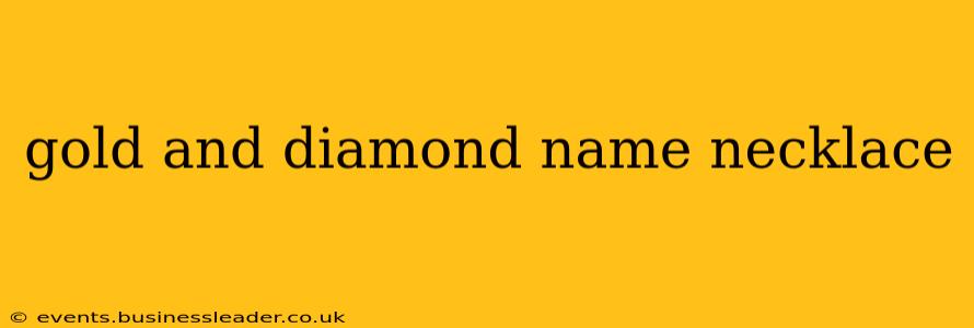gold and diamond name necklace