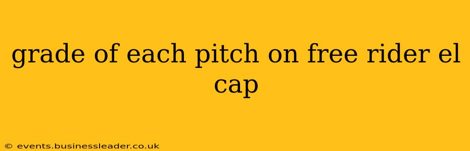 grade of each pitch on free rider el cap