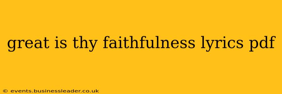 great is thy faithfulness lyrics pdf