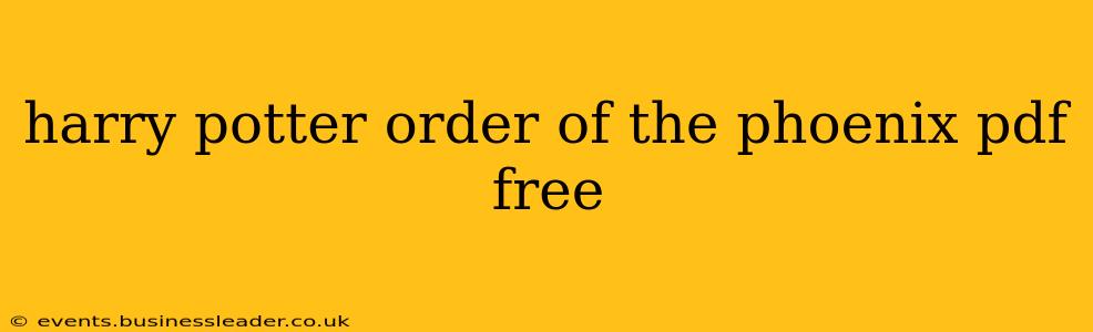 harry potter order of the phoenix pdf free
