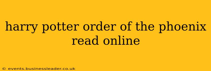 harry potter order of the phoenix read online