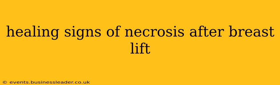 healing signs of necrosis after breast lift